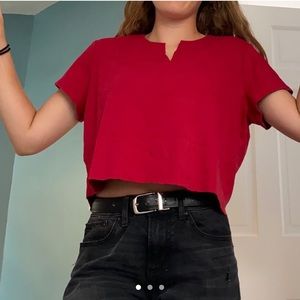 oversized cropped tee